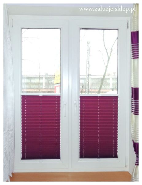 Plisa materiałowa malinowa do pokoju