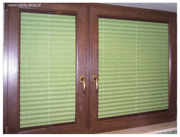 Zielone plisy okienne