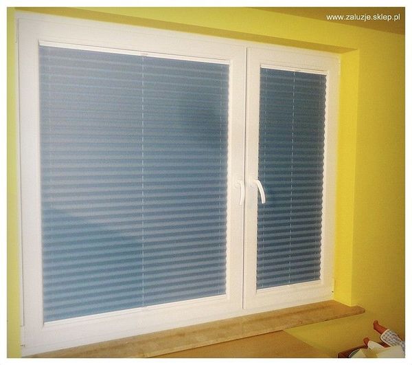 Niebieskie plisy okienne