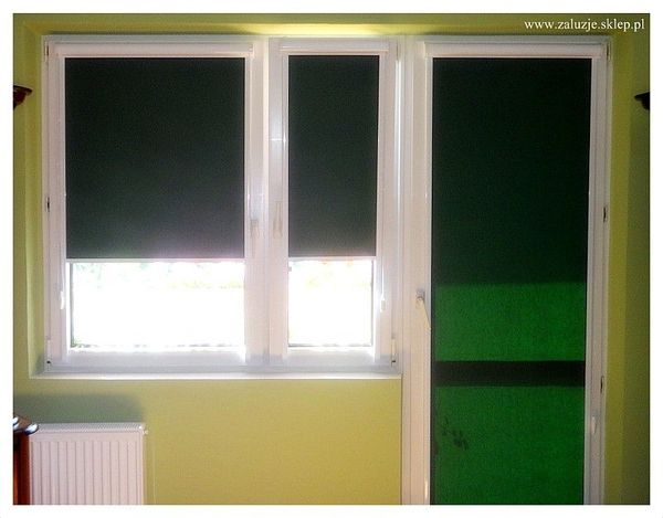 Zielone rolety materiałowe