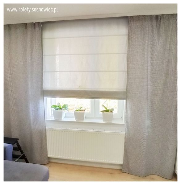 Połączenie zasłon i rolet rzymskich - funkcjonalność, kontrola światła i elegancja. Stwórz harmonijne i stylowe wnętrza.