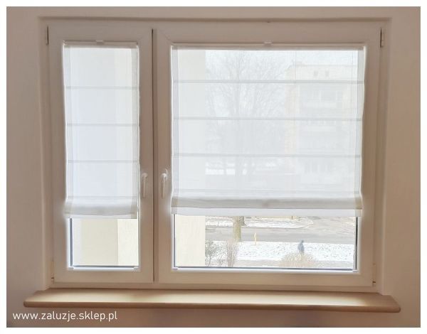  białe, rolety, Softline, regulacja, góra, dół.