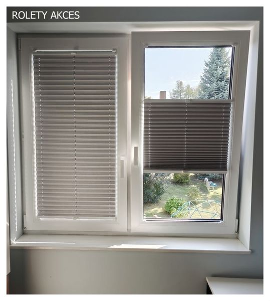 podgumowane plisy, szare plisy okienne, plisy zaciemniające, montaż plis Sosnowiec, 