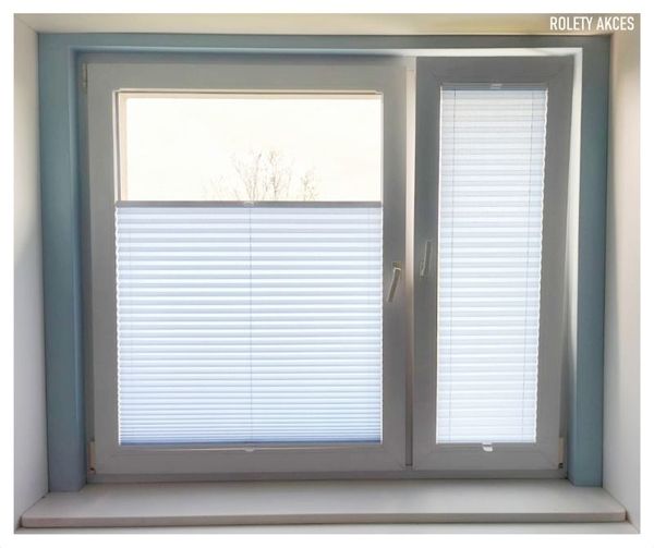 Nowoczesne białe plisy góra–dół do okien | ROLETY AKCES