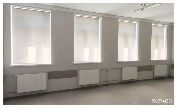 Jasne rolety do biura lub sali – komfort i estetyka.